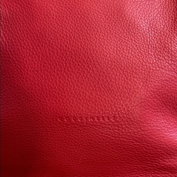 Coccinelle Red Leather Shoulder Tote Bag Purse - Picture 2 of 9